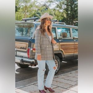 NEW AVERY OVERSIZED PLAID BLAZER - MANHATTAN